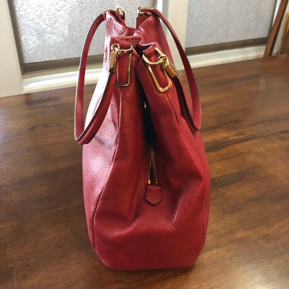 Red Leather Coach Bag - Picture 3 of 6